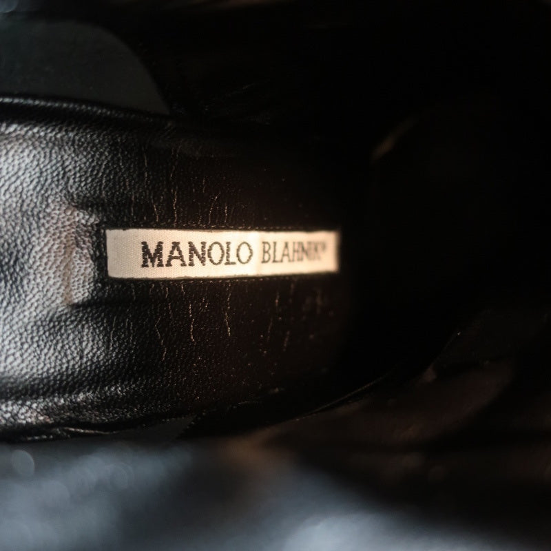Manolo Blahnik Tassel Ankle Boots Black Suede Size 37 High Heel Booties product image 10, provided for visual reference and