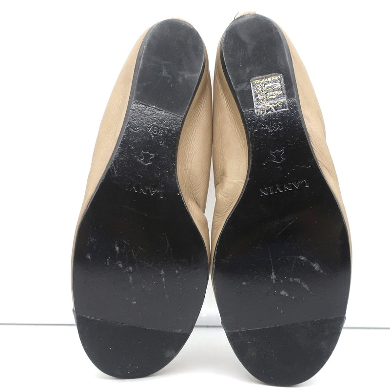 Lanvin Cap Toe Ballet Flats Taupe/Brown Two-Tone Leather Size 38.5 product image 10, provided for visual reference and