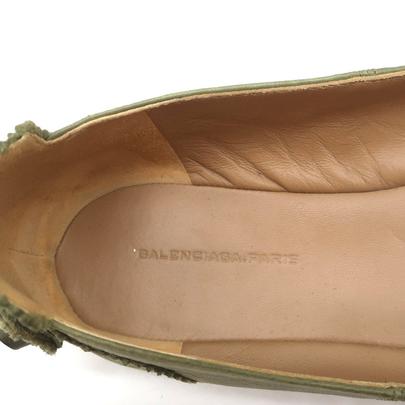 Balenciaga Brogue Studded Ballet Flats Sage Arena Leather Size 38 product image 10, provided for visual reference and