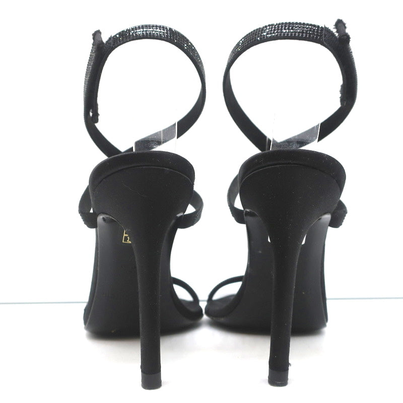 Pedro Garcia Ankle Strap Sandals Clara Black Crystal-Embellished Satin Size 37 product image 10, provided for visual