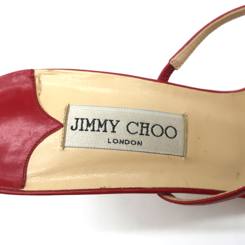 Jimmy Choo Ring Slide Sandals Red Leather Size 41 Open Toe Heels product image 10, provided for visual reference and product