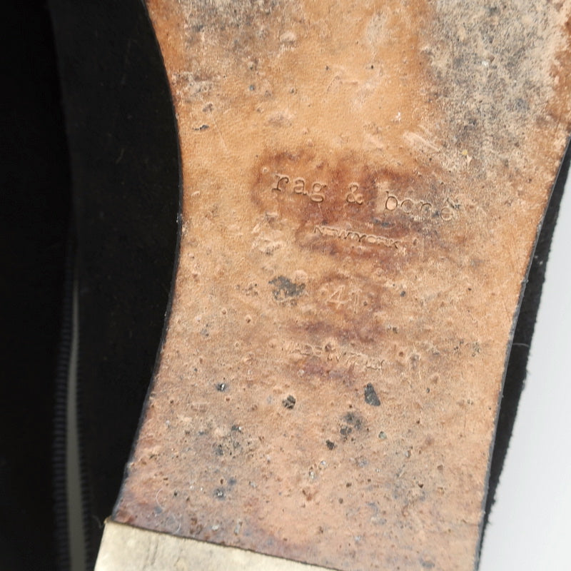 Rag & Bone Flat Mules Sabine Black Suede & Leather Size 41 product image 10, provided for visual reference and product