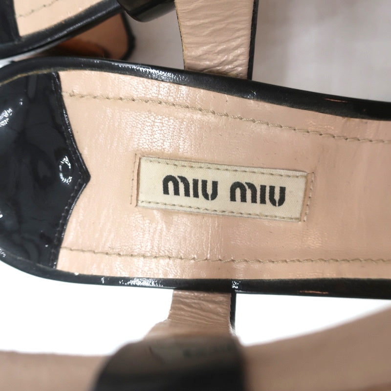 Miu Miu Bicolor Ankle Strap Sandals Metallic Rose Gold & Black Patent Size 41 product image 10, provided for visual