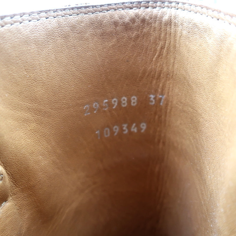 Gucci Riding Boots Brown Burnished Leather Size 37 Mid Calf Flat product image 11, provided for visual reference and product