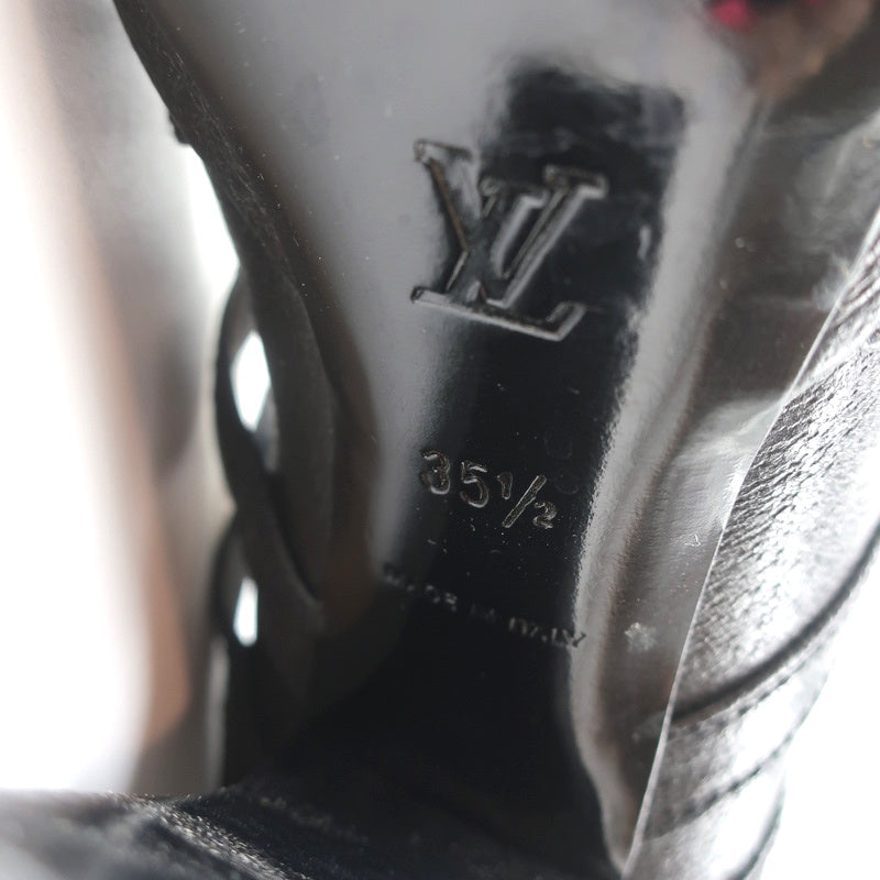 Louis Vuitton Ball Whip Crisscross Pumps Black Leather Size 35.5 Open Toe Heels product image 11, provided for visual