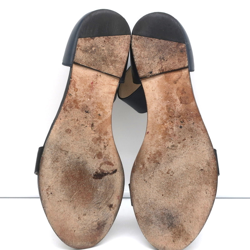 Chloe Ankle Strap Sandals Taffy Black/Blue Bicolor Leather Size 39 Open Toe Flat product image 11, provided for visual