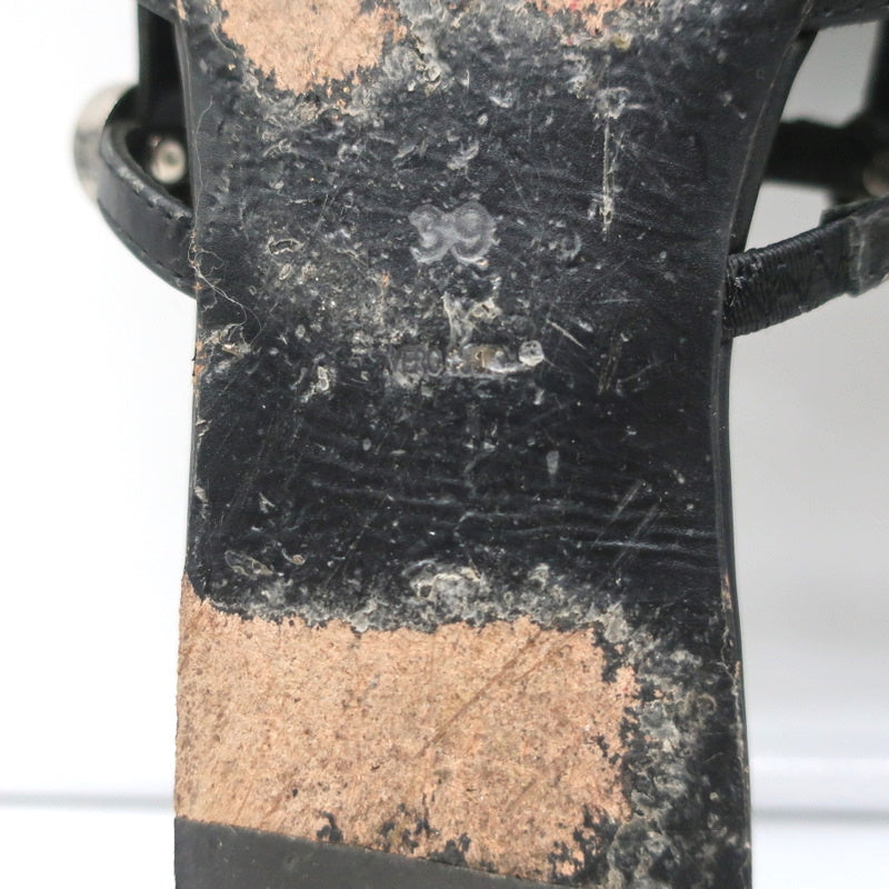 Alexander Wang Amelia Crystal-Studded Mules Black Leather Size 39 Caged Sandals product image 11, provided for visual