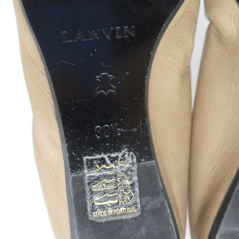 Lanvin Cap Toe Ballet Flats Taupe/Brown Two-Tone Leather Size 38.5 product image 11, provided for visual reference and