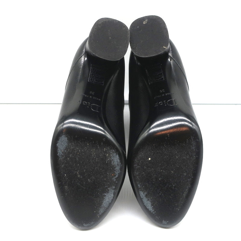 Christian Dior CD Chain Embellished Ankle Boots Black Leather Size 36 High Heel product image 11, provided for visual