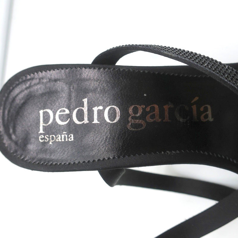Pedro Garcia Ankle Strap Sandals Clara Black Crystal-Embellished Satin Size 37 product image 11, provided for visual