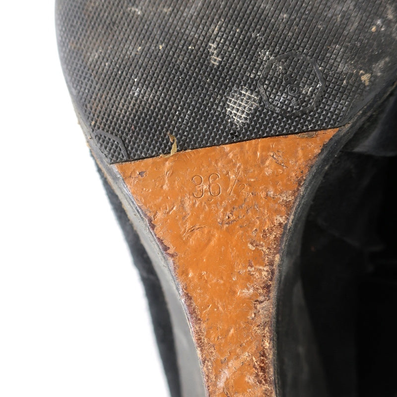 Givenchy Wedge Ankle Boots Black Buckled Suede Size 36.5 Pointed Toe product image 10, provided for visual reference and