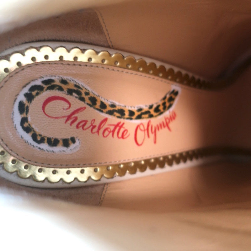 Charlotte Olympia Alba Star Ankle Boot Cream Crystal-Embellished Leather Size 38 product image 11, provided for visual