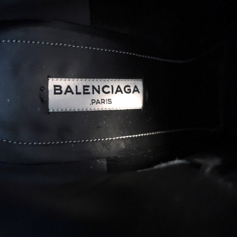 Balenciaga Metal Bar Ankle Boots Black Leather Size 38.5 Chunky Heel Booties product image 11, provided for visual reference