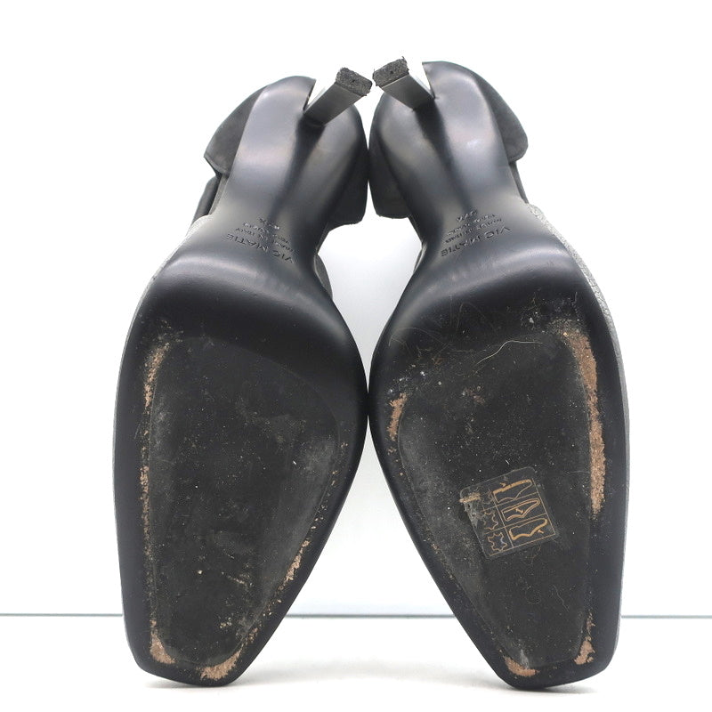 Vic Matie Metal Heel Pumps Black Nubuck & Silver Metallic Leather Size 37.5 product image 10, provided for visual reference