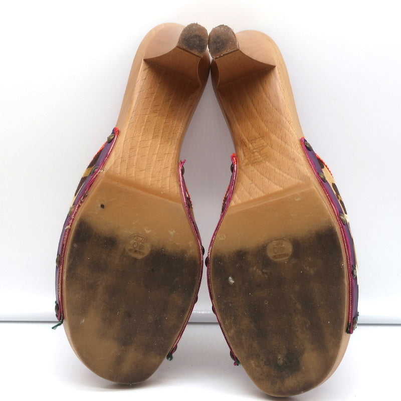 Moschino Cheap and Chic Bow Clog Sandals Leopard Print Size 40 High Heel Slides product image 11, provided for visual