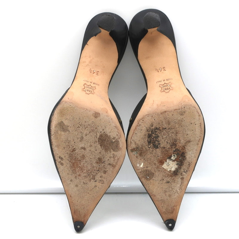 Manolo Blahnik Studded Mules Balu Black Perforated Leather Size 36.5 Kitten Heel product image 11, provided for visual