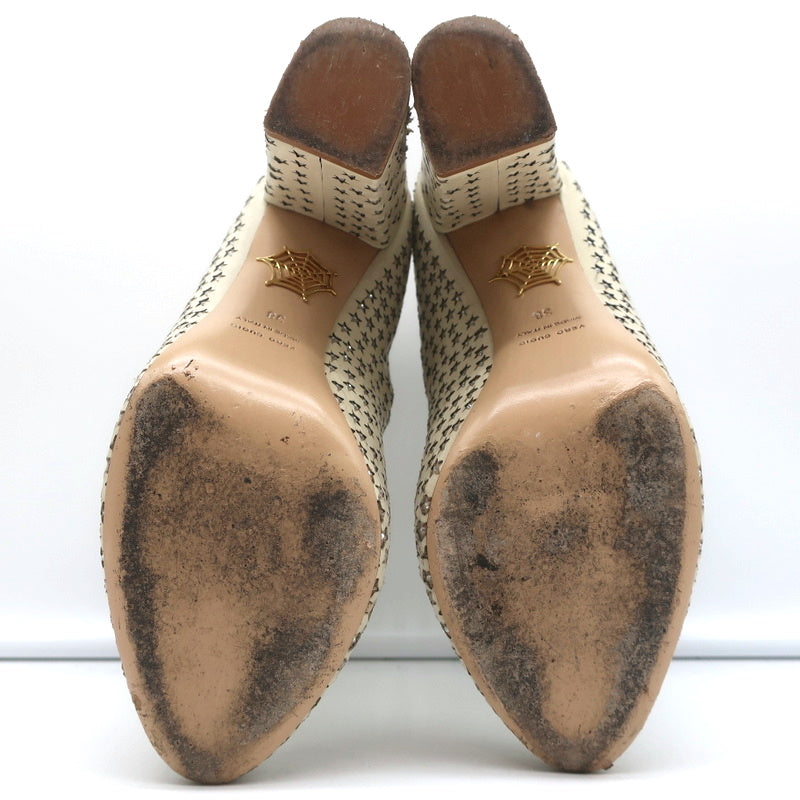 Charlotte Olympia Alba Star Ankle Boot Cream Crystal-Embellished Leather Size 38 product image 12, provided for visual