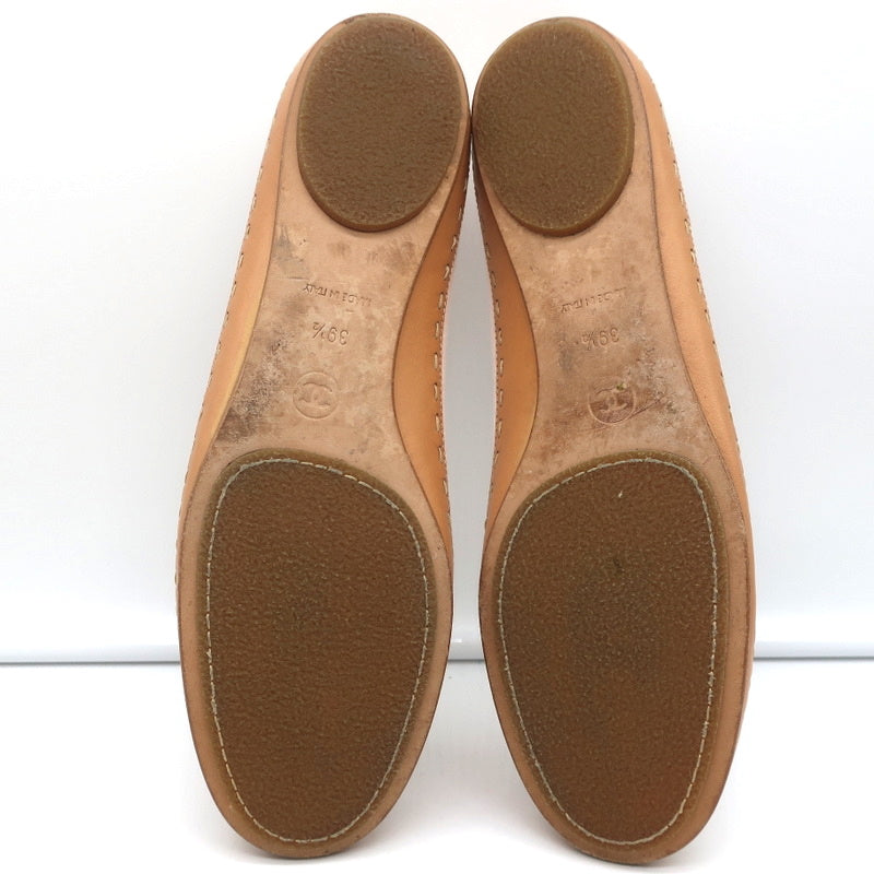 Laced Bow Ballet Flats Very Light Pink Canvas & Tan Leather Size 39.5 product image 12, provided for visual reference and