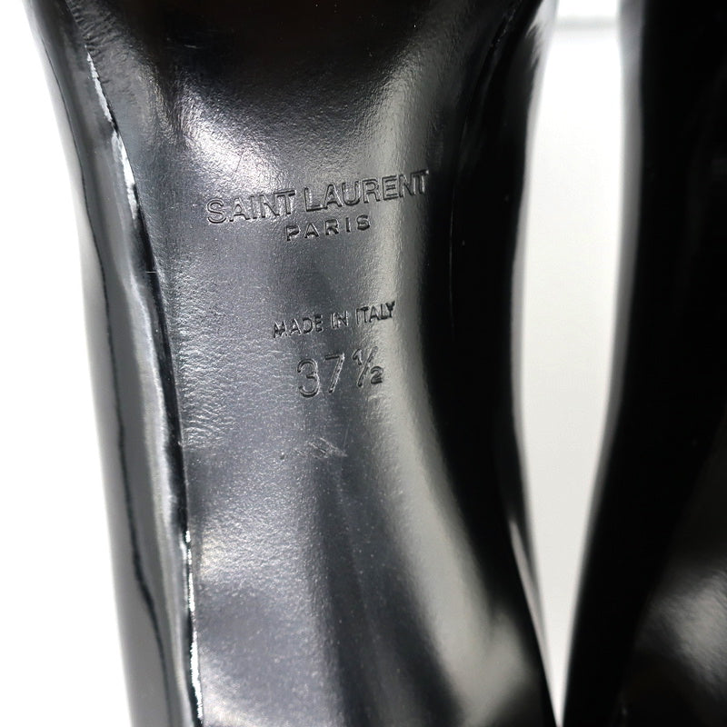Saint Laurent Paris 80 Pumps Black Patent Leather Size 37.5 Pointed Toe Heels product image 11, provided for visual