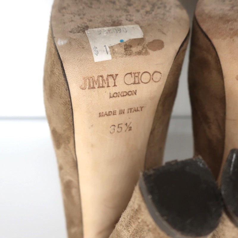 Jimmy Choo Ankle Boots Evans Brown Whipstitch Suede Size 35.5 Platform Booties product image 12, provided for visual