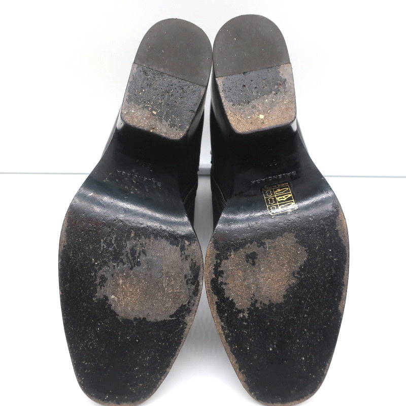 Balenciaga Metal Bar Ankle Boots Black Leather Size 38.5 Chunky Heel Booties product image 12, provided for visual reference