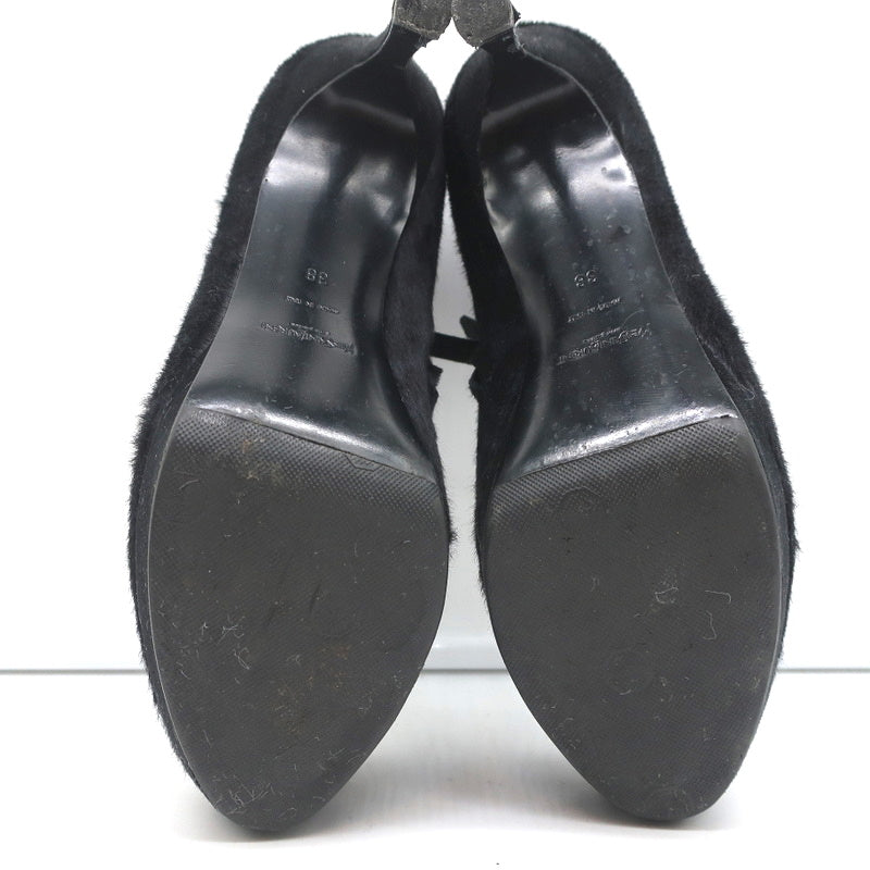 Yves Saint Laurent Platform Booties Navy/Black Leopard Print Pony Hair Size 38 product image 11, provided for visual