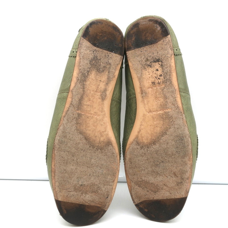 Balenciaga Brogue Studded Ballet Flats Sage Arena Leather Size 38 product image 12, provided for visual reference and