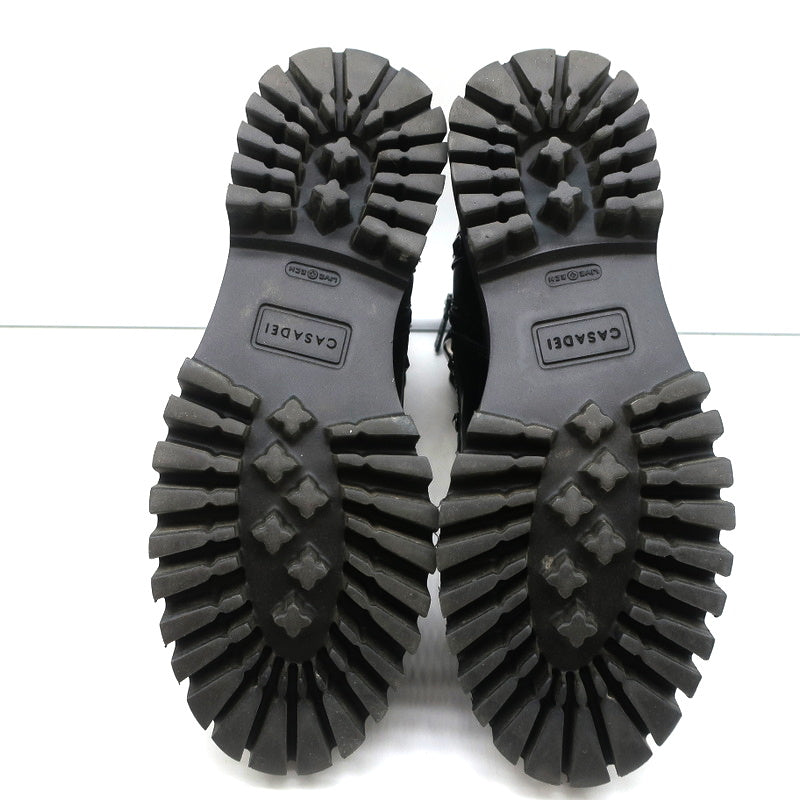 Casadei Chain Link Combat Boots Black Studded Leather Size 36.5 product image 12, provided for visual reference and product