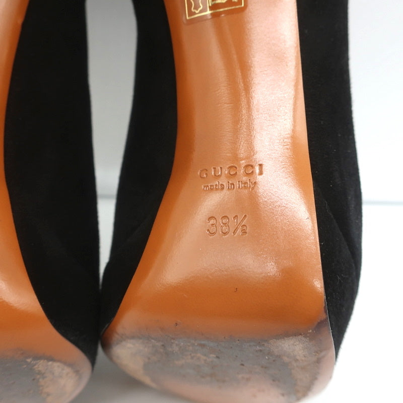 Gucci Betty Lace-Up Platform Booties Black Suede Size 38.5 product image 11, provided for visual reference and product