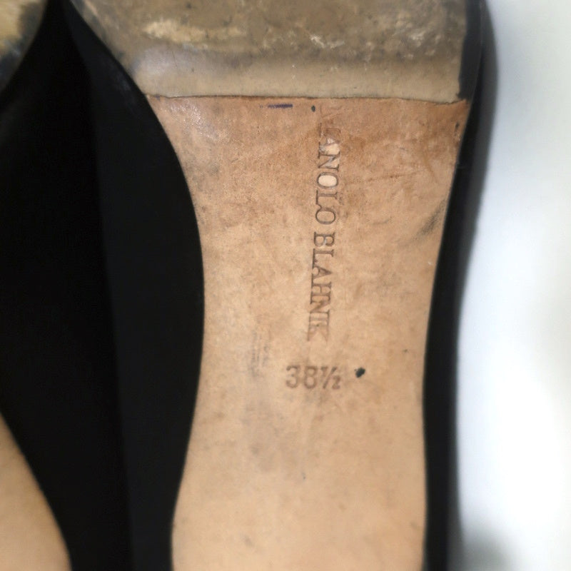 Manolo Blahnik Pascalare Knee High Boots Black Stretch Suede Size 38.5 product image 12, provided for visual reference and