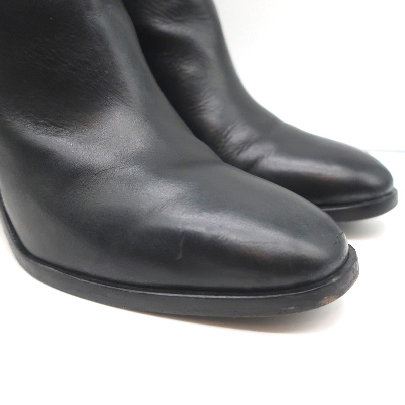 Balenciaga Metal Bar Ankle Boots Black Leather Size 38.5 Chunky Heel Booties product image 2, provided for visual reference