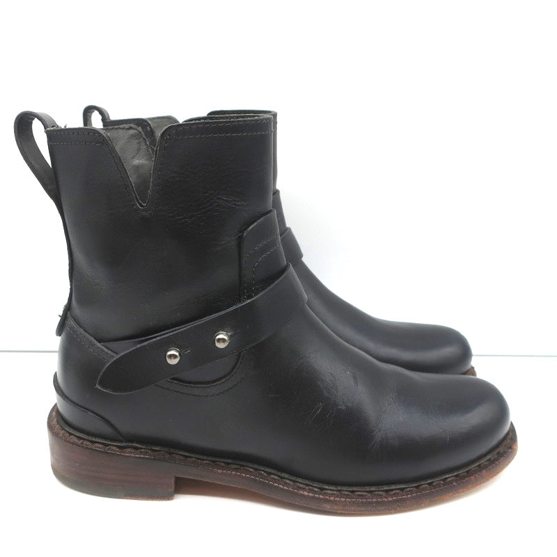 Rag & Bone Ashford Moto Boots Black Leather Size 36 Flat Ankle Boots product image 2, provided for visual reference and