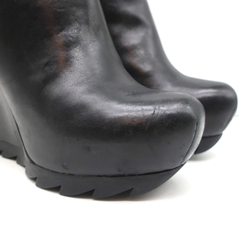 Camilla Skovgaard Saw-Sole Wedge Booties Black Leather Size 36 Ankle Boots product image 2, provided for visual reference