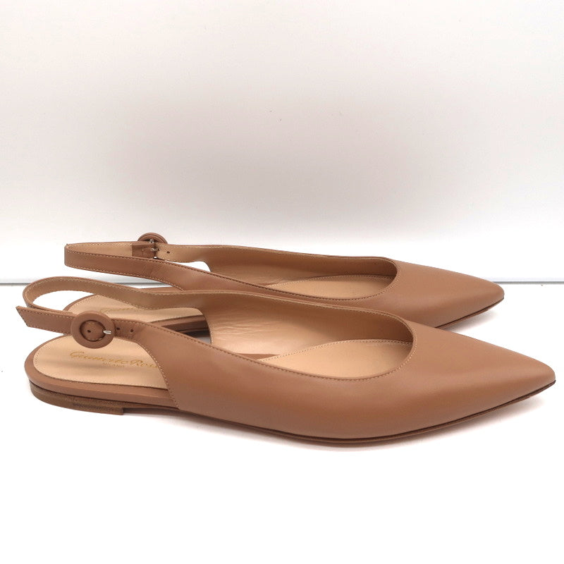 Gianvito Rossi Slingback Flats Anna Praline Leather Size 41 Pointed Toe NEW product image 2, provided for visual reference