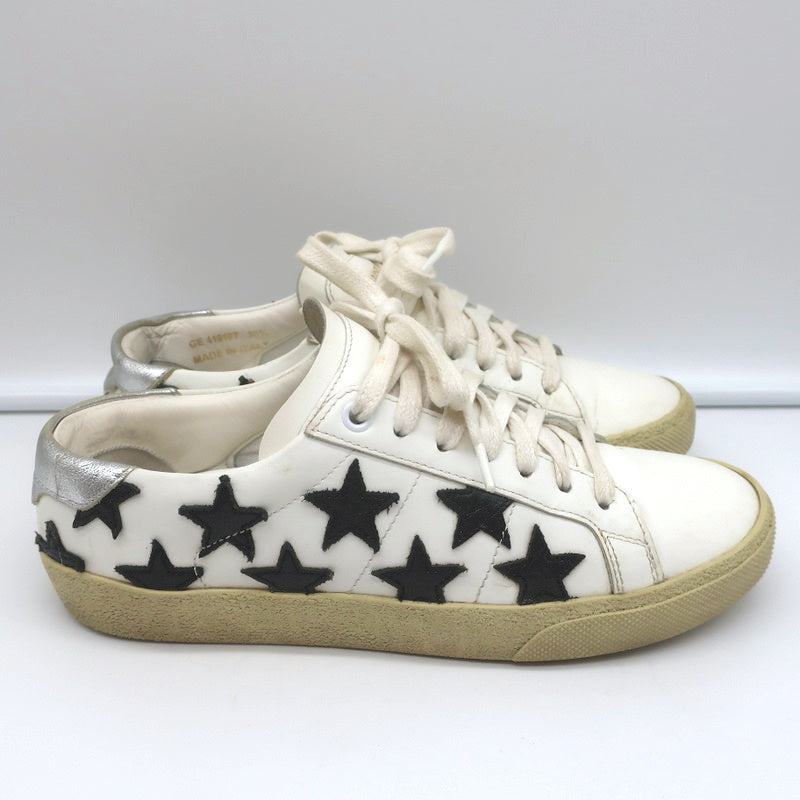 Saint Laurent Court Classic Star Sneakers White & Black Leather Size 36.5 product image 2, provided for visual reference and