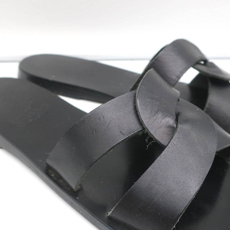 Ancient Greek Sandals Desmos Slides Black Leather Size 38 product image 2, provided for visual reference and product detail
