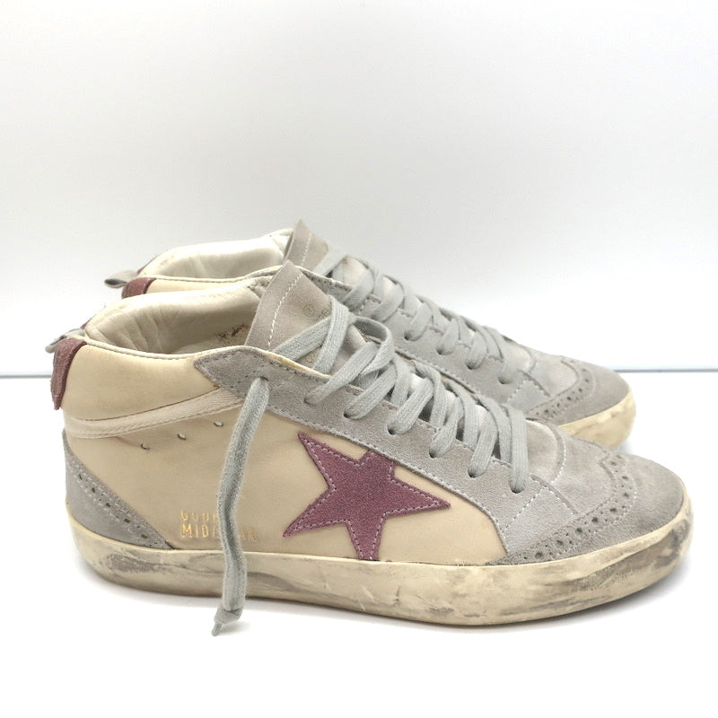 Golden Goose Mid Star Sneakers Off-White Leather & Purple Suede Size 37 product image 2, provided for visual reference and