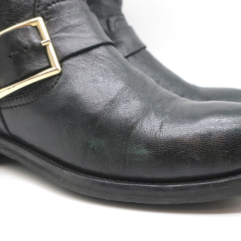Jimmy Choo Youth Biker Boots Black Leather Size 38 Buckled Ankle Boots product image 2, provided for visual reference and