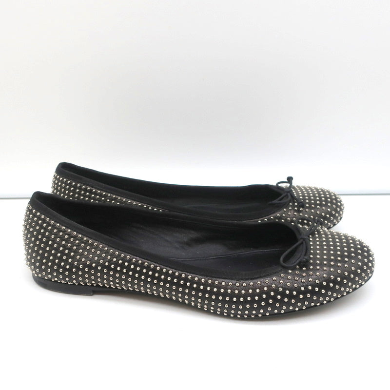 Saint Laurent Dance Ballet Flats Black Studded Leather Size 37.5 product image 2, provided for visual reference and product