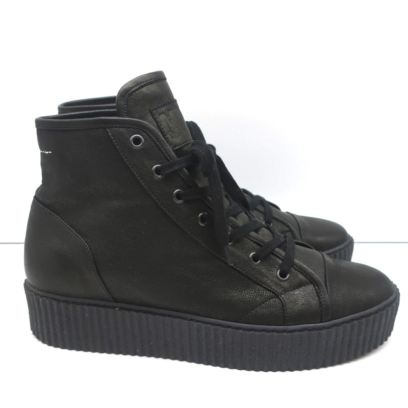 MM6 Maison Margiela High Top Platform Creeper Sneakers Black Leather Size 41 product image 2, provided for visual reference