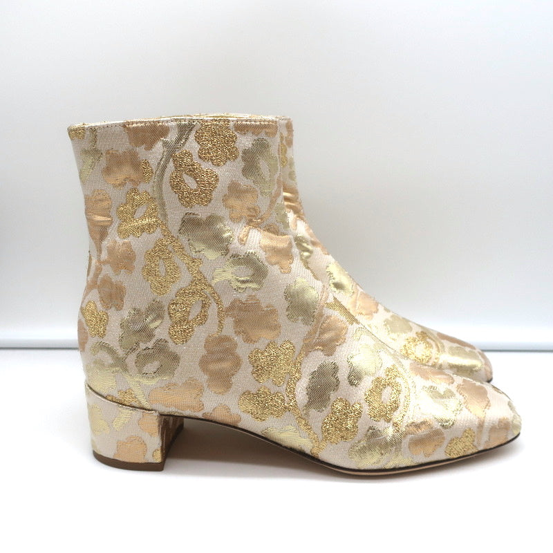 Dolce & Gabbana Ankle Boots Gold Metallic Brocade Size 39 Low Heel Booties NEW product image 2, provided for visual