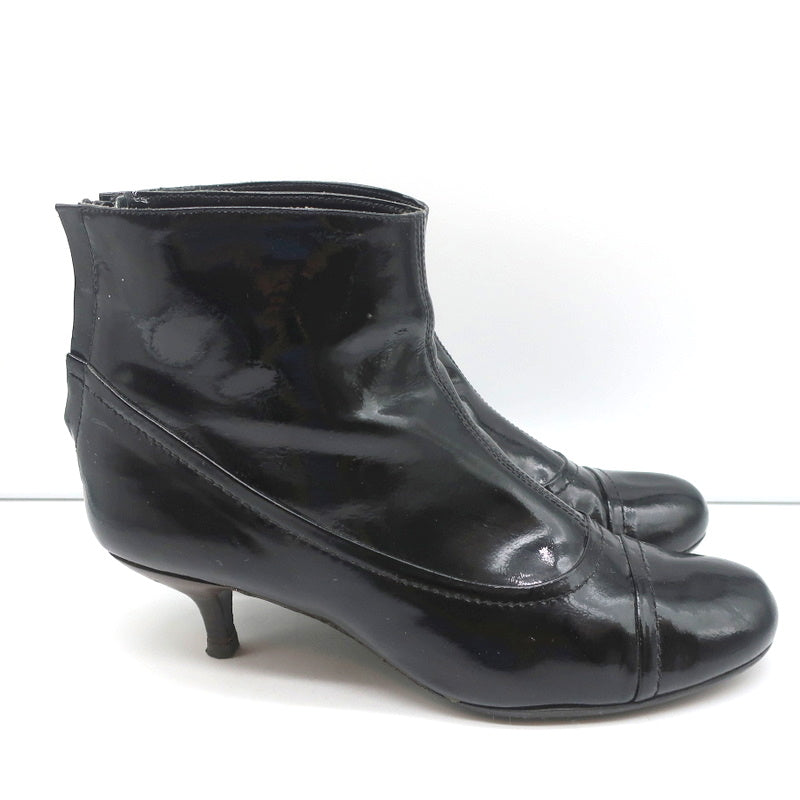 Lanvin Ankle Boots Black Patent Leather Size 41 Kitten Heel Booties product image 2, provided for visual reference and
