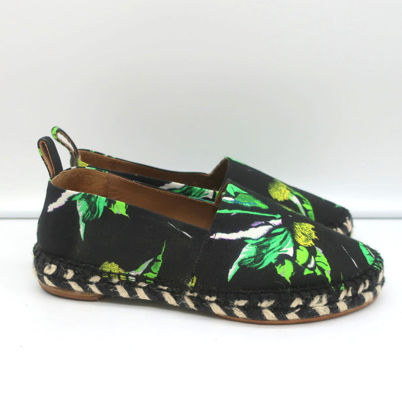 Proenza Schouler Espadrilles Black Floral Print Canvas Size 6 Slip-On Flats product image 2, provided for visual reference