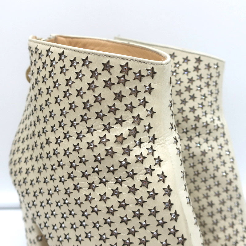 Charlotte Olympia Alba Star Ankle Boot Cream Crystal-Embellished Leather Size 38 product image 2, provided for visual
