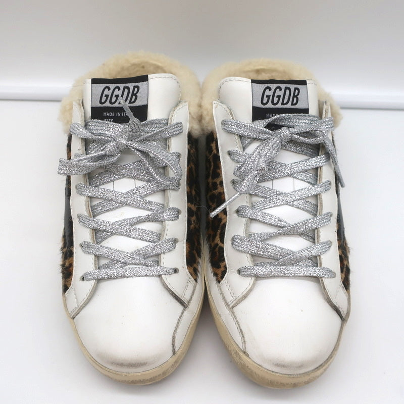 Golden Goose Superstar Sabot Shearling Sneakers Leopard Print Calf Hair Size 37 product image 3, provided for visual
