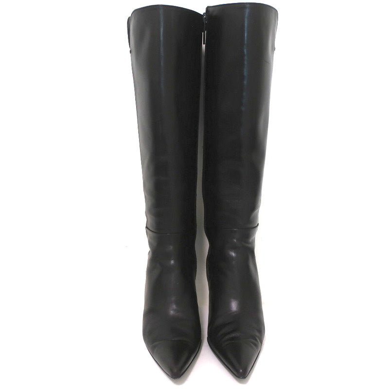 Stuart Weitzman Bonjour Knee High Boots Black Leather Size 6 Pointed Toe Heel product image 3, provided for visual reference