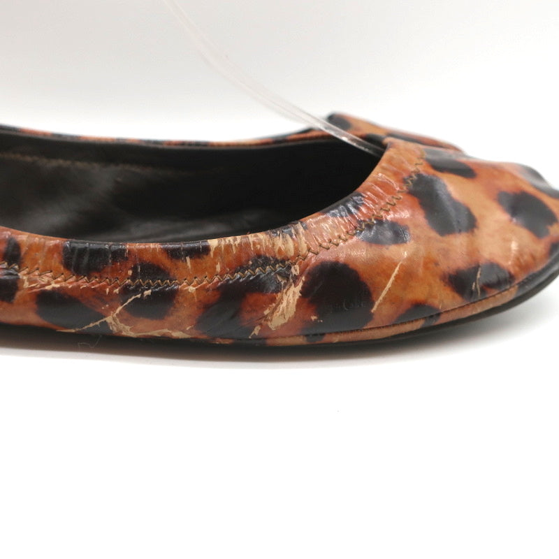 Tory Burch Eddie Ballet Flats Leopard Print Patent Leather Size 10.5 product image 3, provided for visual reference and