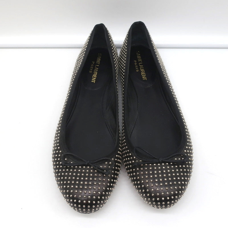Saint Laurent Dance Ballet Flats Black Studded Leather Size 37.5 product image 3, provided for visual reference and product