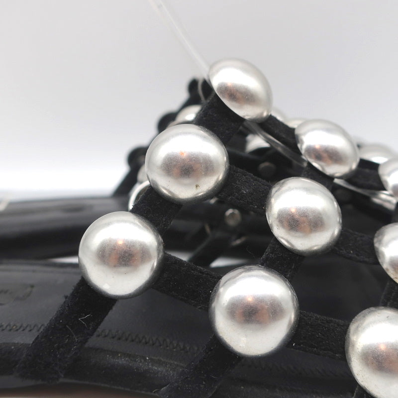 Alexander Wang Amelia Mules Black Studded Suede Size 37 Caged Sandals product image 3, provided for visual reference and