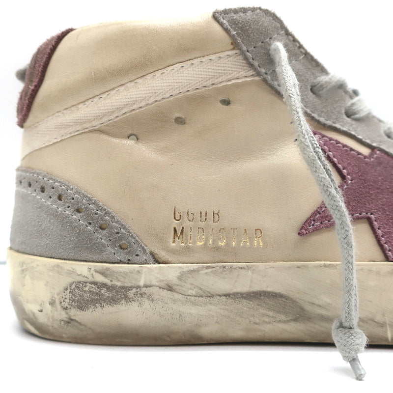 Golden Goose Mid Star Sneakers Off-White Leather & Purple Suede Size 37 product image 3, provided for visual reference and